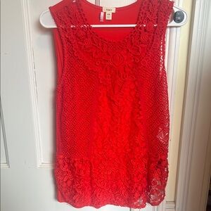 Women's Red Lace Top